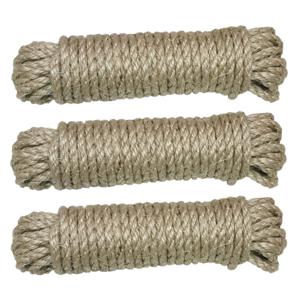 AMIG Touw - 3x - 20 meter - D6mm - sisal - 130kg - natuurlijke vezels - decoraties - tuinieren