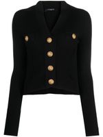 Balmain cardigan boutonné à design nervuré - Noir