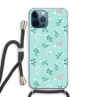 Small white flowers: iPhone 12 Pro Transparant Hoesje met koord