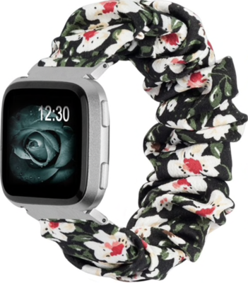 Fitbit Versa Nylon Scrunchie Band - Bloemen Fitbit Versa Nylon Scrunchie Band - Bloemen