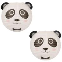 Japanse bol lampion - 2x - Panda thema - D35 cm - Sint Maarten lampion - Tuinfeest - Versiering