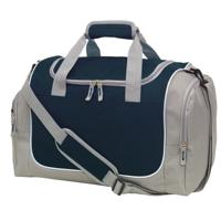 Sporttas/reistas met schoenenvak - 38 liter - grijs/blauw - 48 x 30 x 27 cm - Weekendtas