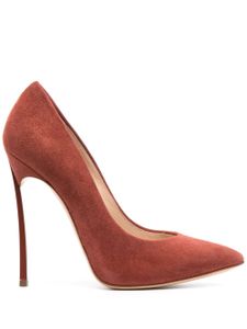 Casadei Blade 120mm pointed-toe suede pumps - Marron