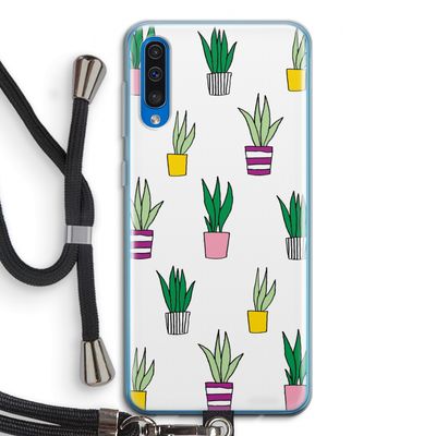 Sanseveria: Samsung Galaxy A50 Transparant Hoesje met koord