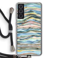 Watercolor Agate: Samsung Galaxy S21 FE Transparant Hoesje met koord