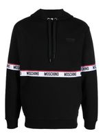 Moschino hoodie en coton à bande logo - Noir