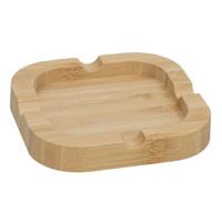 Asbak van bamboe hout - 10 x 10 cm - binnen/serre - asbakken - naturel kleur Asbak van bamboe hout - 10 x 10 cm - binnen/serre - asbakken - naturel kleur