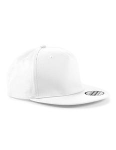 Beechfield CB610 5 Panel Snapback Rapper Cap - White - One Size