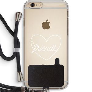 Friends heart pastel: iPhone 6 PLUS / 6S PLUS Transparant Hoesje met koord