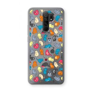 Kleurrijke katten: Xiaomi Redmi 9 Transparant Hoesje