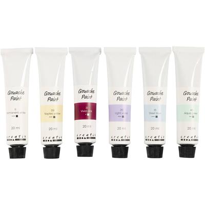 Creativ Company Gouacheverf, pastelkleuren, 6x20 ml/ 1 doos