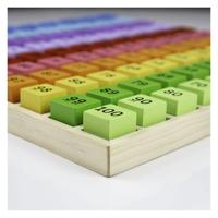 Bigjigs houten cijferblokken in een vakjesbord, 100dlg.