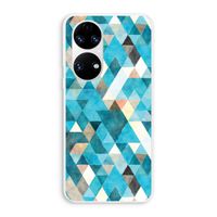 Gekleurde driehoekjes blauw: Huawei P50 Transparant Hoesje