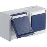 Schakelaar stopcontact waterdicht IP55 met klep horizontaal