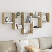 Wandschap 159x18x66 cm bewerkt hout sonoma eikenkleurig