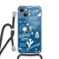 Good vibes: iPhone 13 mini Transparant Hoesje met koord