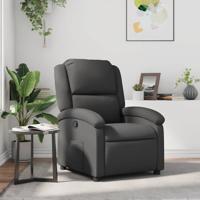 Fauteuil echt leer grijs