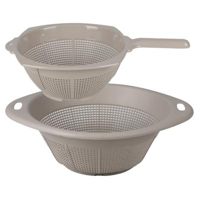 Urban Living keuken vergiet liberty - 2x stuks - beige - kunststof - voor voedsel