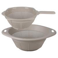 Urban Living keuken vergiet liberty - 2x stuks - beige - kunststof - voor voedsel
