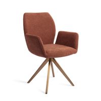 Jesper Home Eetkamerstoel 'Misaki' Turn Rose, Draaibaar, kleur Cosy Copper