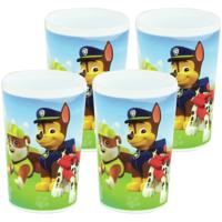 Disney Paw Patrol beker - 4x stuks - 220 ml - kunststof - drinkbeker - kinderbeker