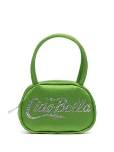 Amina Muaddi sac Super Amini Bella en satin - Vert