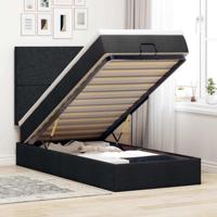 Ottoman bed met matras en LED's 100x200cm stof zwart