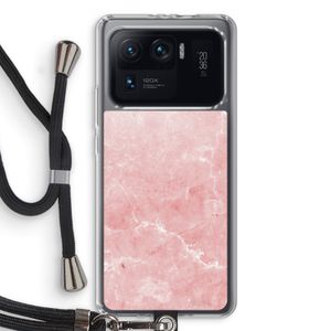 Roze marmer: Xiaomi Mi 11 Ultra Transparant Hoesje met koord