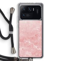 Roze marmer: Xiaomi Mi 11 Ultra Transparant Hoesje met koord