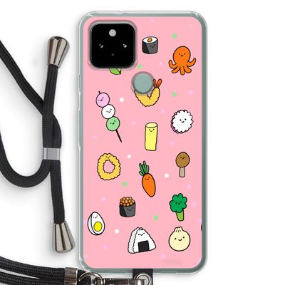 Happy bento friends: Pixel 5 Transparant Hoesje met koord