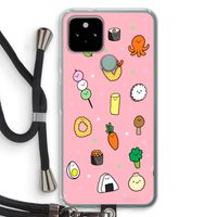 Happy bento friends: Pixel 5 Transparant Hoesje met koord