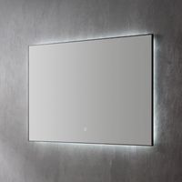 Spiegel Sanilux Daigi Decor Met Indirecte LED Verlichting 3 Kleur Instelbaar En Dimbaar 140 Mat Zwart - thumbnail