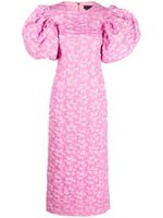 ROTATE BIRGER CHRISTENSEN robe mi-longue à fleurs en jacquard - Rose