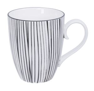 Zwart-witte Gestreepte Mok - Tokyo Design Studio - Nippon Black - 380ml 8.5 x 10.2cm