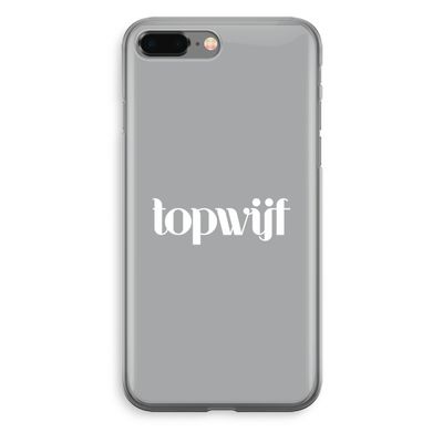 Topwijf Grijs Wit: iPhone 8 Plus Transparant Hoesje