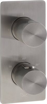 Ben Engraved Cross douchethermostaat afbouwdeel met omstelrichting gunmetal