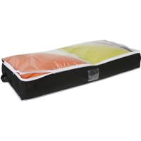 Dekbed/kussen opberghoes met venster - zwart - 100 x 45 x 16 cm - Opberghoezen