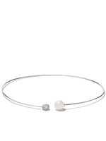 Yoko London collier Trend en or blanc 18ct orné de perles d'eau douce et de diamants - Argent