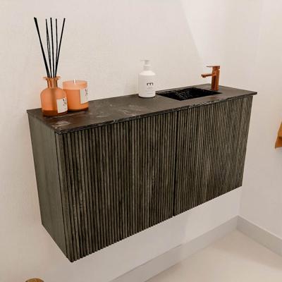 Toiletmeubel Mondiaz Joya Dlux | 80 cm | Meubelkleur Shadow | Faye wastafel Lava Wasbak Rechts | 1 kraangat