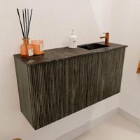 Toiletmeubel Mondiaz Joya Dlux | 80 cm | Meubelkleur Shadow | Faye wastafel Lava Wasbak Rechts | 1 kraangat
