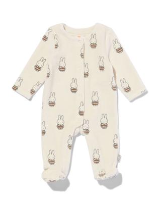 HEMA Nijntje newborn jumpsuit velours rib ecru (ecru)