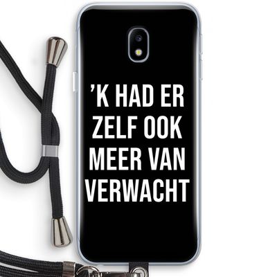 Meer verwacht - Zwart: Samsung Galaxy J3 (2017) Transparant Hoesje met koord