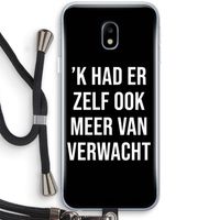 Meer verwacht - Zwart: Samsung Galaxy J3 (2017) Transparant Hoesje met koord