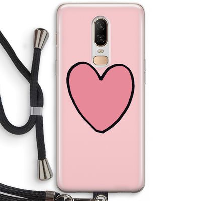 Hartje: OnePlus 6 Transparant Hoesje met koord