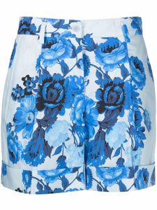 P.A.R.O.S.H. short taille-haute à fleurs - Bleu