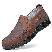 Voor heren Instappers en instappers Comfortabele instappers Grote maten Stoffen loafers Comfortabele schoenen Vintage Klassiek Casual Buiten Dagelijks Canvas Leegloper Zwart Bruin Grijs Kleurenblok Lightinthebox - thumbnail