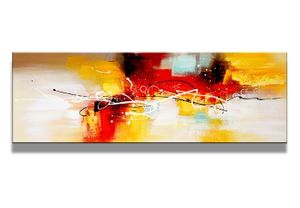 Schilderij - Abstract, Rood/Geel, 120X40cm, 1luik