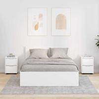 Nachtkastjes met lade 2 pcs Wit 30,5 x 30 x 43 cm Bewerkt hout