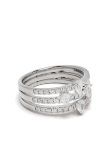 Persée bague en or blanc 18ct pavée de diamants - Argent