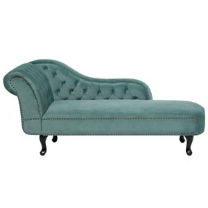 Beliani NIMES - Chaise longue-Groen-Fluweel